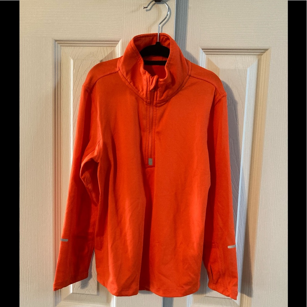 Boys Wes & Willy Neon Orange Long Sleeve 1/2 Zip Top